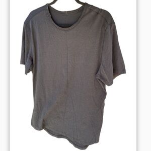 Lululemon T-Shirt Black Solid Fundamental Crew Cotton Light Gym Run Sz L Men